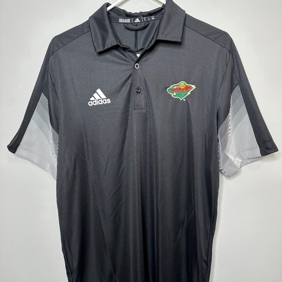 Adidas Minnesota Wild Other - NWT Adidas Minnesota Wild NHL Mens Game Day Polo Black Sz M